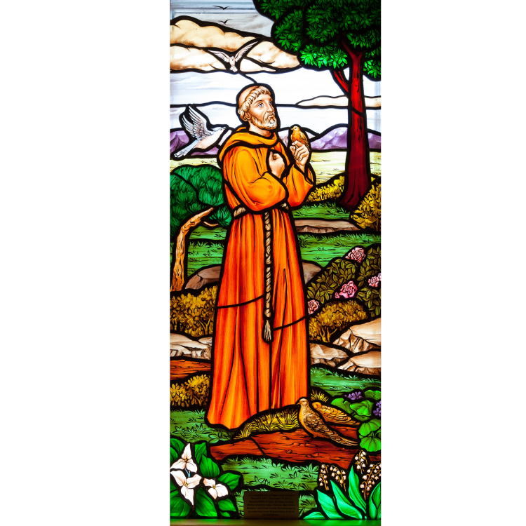 St Francis stained glass of Saint Francis of Assisi